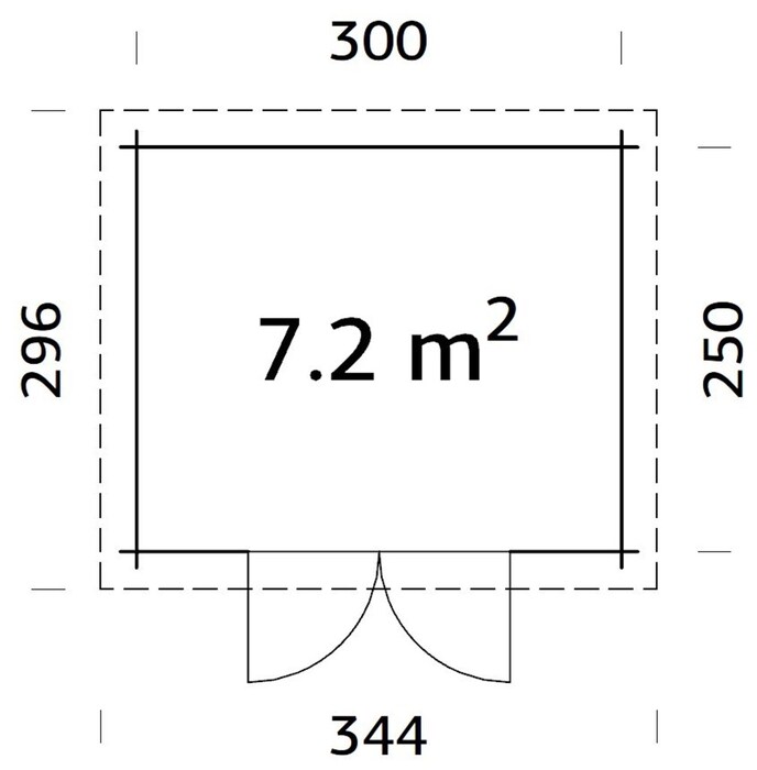 Palmako redskabsrum Mona 320 x 270 cm